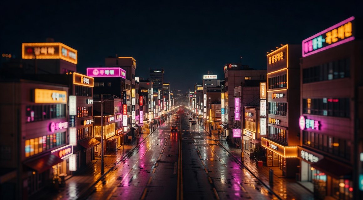 나란한 두 거리가 같은 지점으로 이어진 야경 — 망을 바꾸면 열린다