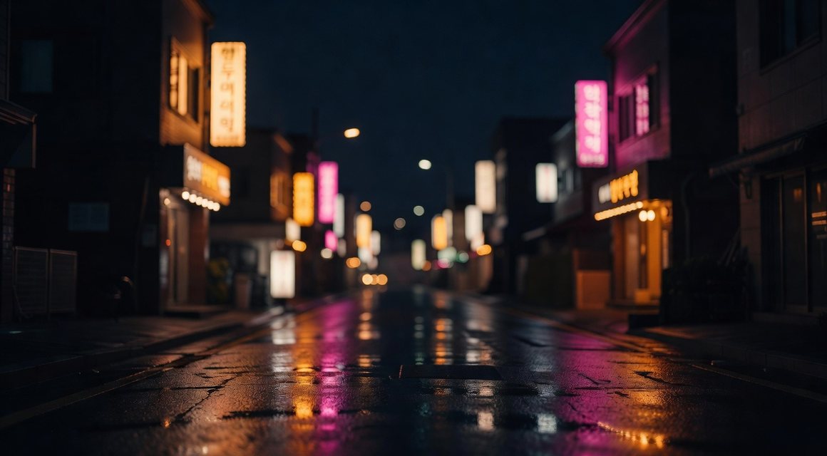 늦은 밤 몇 개만 남은 주거 인접 거리 — 일찍 조용해지는 권역