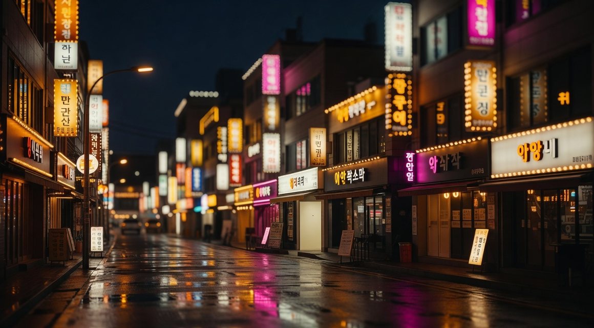 장식 없이 단순하게 켜진 출입구 — 이름만으로는 단정할 수 없다